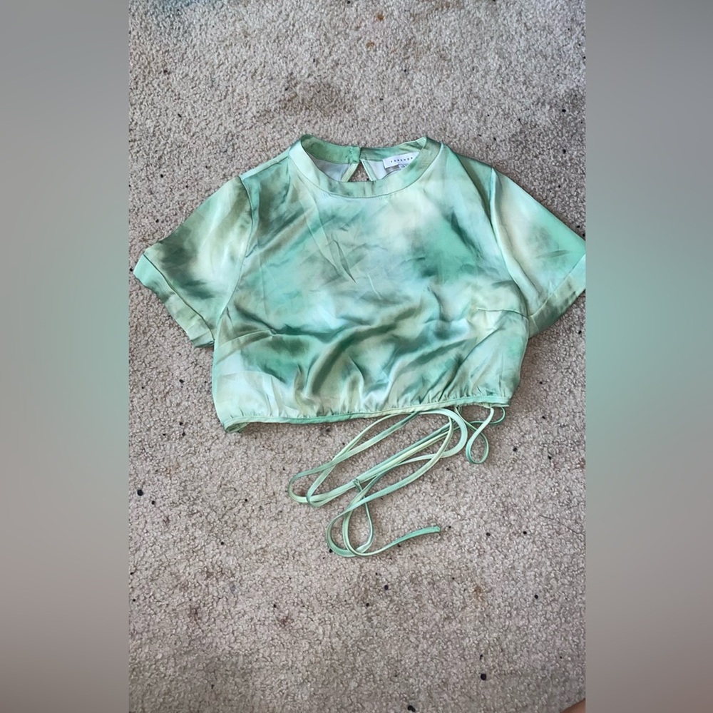 TopShop Green Tie Shirt